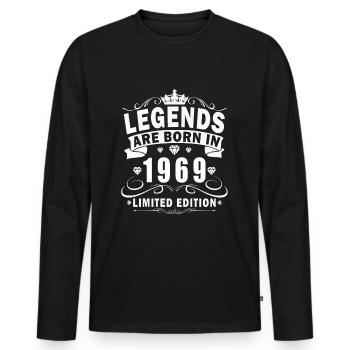 55. Geburtstag Jahrgang 1969 55 Jahre - Männer Premium Bio Langarmshirt - Schwarz - Vorne - Nico (187cm)