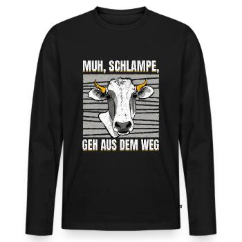 Kuh Flüsterin Kühe Spruch Muh - Bauer witz - Männer Premium Bio Langarmshirt - Schwarz - Vorne - Nico (187cm)