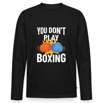 Boxkämpfer, Boxsport, Boxen Geschenkidee - Männer Premium Bio Langarmshirt - Schwarz - Vorne - Nico (187cm)