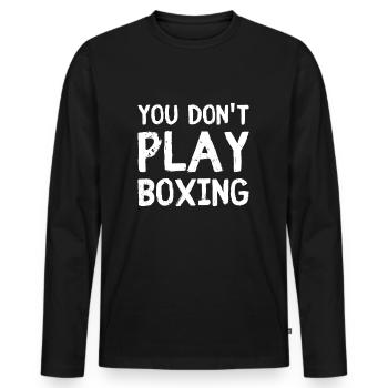 Boxkämpfer, Boxsport, Boxen Geschenkidee - Männer Premium Bio Langarmshirt - Schwarz - Vorne - Nico (187cm)