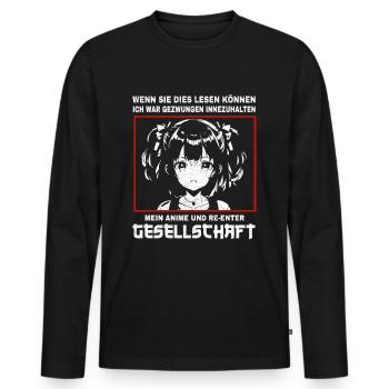 Anime Spruch Anime Fan Geschenk - Männer Premium Bio Langarmshirt - Schwarz - Vorne - Nico (187cm)
