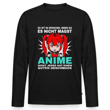 Ce n’est pas grave si vous n’aimez pas l’anime - T-shirt manches longues Premium bio Homme - noir - Devant - Nico (187cm)