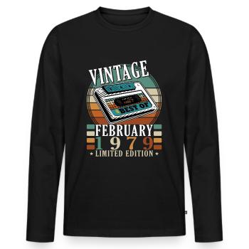 February 1979 Retro Original - Men's Premium Organic Long Sleeve Shirt - black - Front - Nico (187cm)