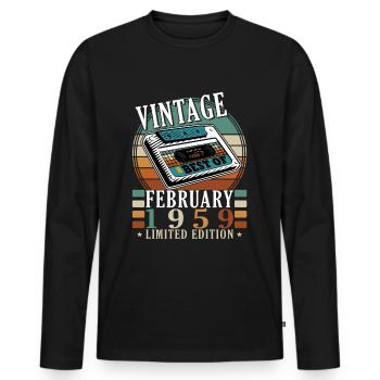 Vintage Made In 1959 65 ans d’être génial - T-shirt manches longues Premium bio Homme - noir - Devant - Nico (187cm)