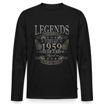 Vintage Made In 1959 65 ans d’être génial - T-shirt manches longues Premium bio Homme - noir - Devant - Nico (187cm)