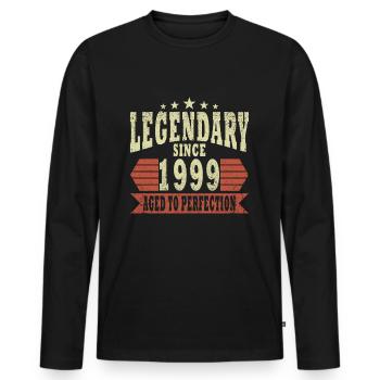 Légende 1999 - T-shirt manches longues Premium bio Homme - noir - Devant - Nico (187cm)