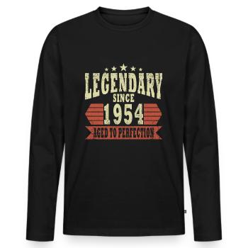Les Legends sont nés en janvier 1954 - 1954 - T-shirt manches longues Premium bio Homme - noir - Devant - Nico (187cm)