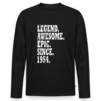 Anniversaire 1954 Anniversaire Vintage 1954 Rétro - T-shirt manches longues Premium bio Homme - noir - Devant - Nico (187cm)
