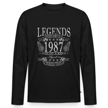 Légende 1987 - Année 1987 - Année 1987 - T-shirt manches longues Premium bio Homme - noir - Devant - Nico (187cm)