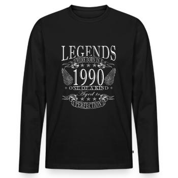 Legend 1990 Birthday Year of birth 1990 Men - Men's Premium Organic Long Sleeve Shirt - black - Front - Nico (187cm)