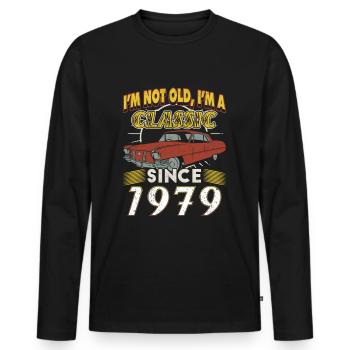 Vintage 1979 Vintage né cadeau d’anniversaire - T-shirt manches longues Premium bio Homme - noir - Devant - Nico (187cm)