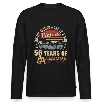 56 Jahre 56. Geburtstag Geschenk - Männer Premium Bio Langarmshirt - Schwarz - Vorne - Nico (187cm)
