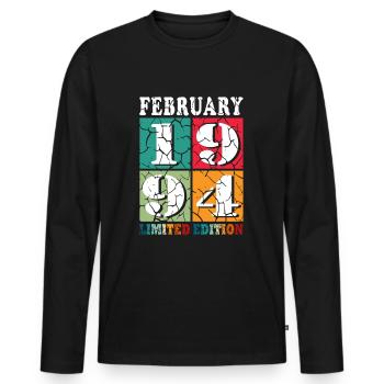 30.Geburtstag Awesome since Februar Jahrgang 1994 - Männer Premium Bio Langarmshirt - Schwarz - Vorne - Nico (187cm)