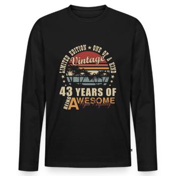 43. Geburtstag 43 Jahre Mann legende 43ter - Männer Premium Bio Langarmshirt - Schwarz - Vorne - Nico (187cm)