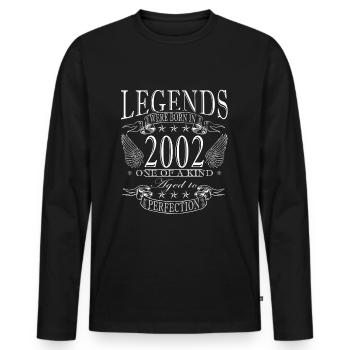 Legende 2002 - Jahrgang 2002 - Baujahr 2002 - Männer Premium Bio Langarmshirt - Schwarz - Vorne - Nico (187cm)