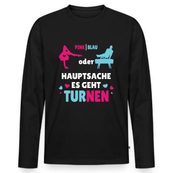Kunstturnen Gender Reveal Turnen - Männer Premium Bio Langarmshirt - Schwarz - Vorne - Nico (187cm)