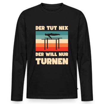 Kunstturnen Barren Turnen - Männer Premium Bio Langarmshirt - Schwarz - Vorne - Nico (187cm)