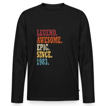 Jahrgang 1983 41 Jahre 41. Geburtstag Limitiert - Männer Premium Bio Langarmshirt - Schwarz - Vorne - Nico (187cm)