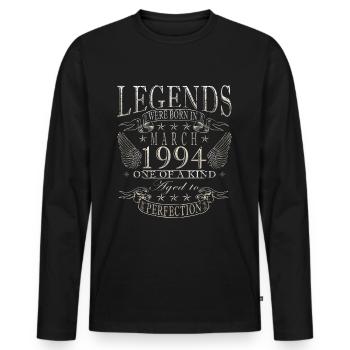 Mars 1994 Jubilé 1994 Marche des légendes - T-shirt manches longues Premium bio Homme - noir - Devant - Nico (187cm)