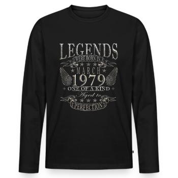 Mars 1979 Jubilé 1979 Marche des légendes - T-shirt manches longues Premium bio Homme - noir - Devant - Nico (187cm)