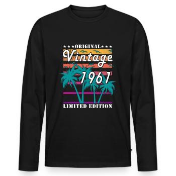 Millésime 1961 - T-shirt manches longues Premium bio Homme - noir - Devant - Nico (187cm)