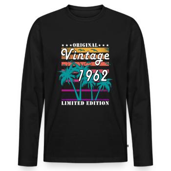 Vintage 1962 - Retro Birthday Gift - Männer Premium Bio Langarmshirt - Schwarz - Vorne - Nico (187cm)