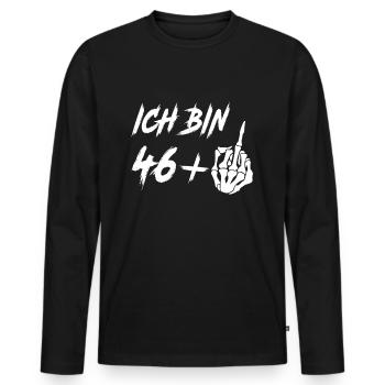 47. Geburtstag 46 + Mittelfinger 47 Jahre - Männer Premium Bio Langarmshirt - Schwarz - Vorne - Nico (187cm)