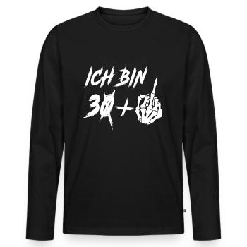 31. Geburtstag 30 + Mittelfinger 31 Jahre - Männer Premium Bio Langarmshirt - Schwarz - Vorne - Nico (187cm)