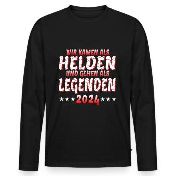 Helden und Legenden - Abschlussklasse 2024 - Männer Premium Bio Langarmshirt - Schwarz - Vorne - Nico (187cm)