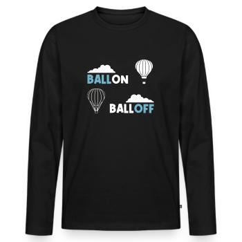 Ballon Balloff - Männer Premium Bio Langarmshirt - Schwarz - Vorne - Nico (187cm)