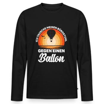 Retro Ballonfahrer Heißluftballonflug - Männer Premium Bio Langarmshirt - Schwarz - Vorne - Nico (187cm)