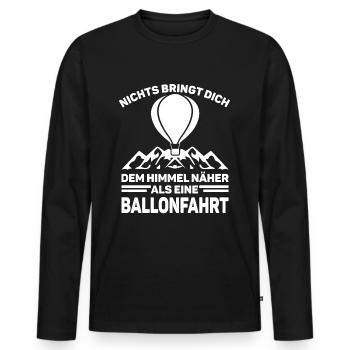 Ballonfahrt bringt dich dem Himmel nahe - Männer Premium Bio Langarmshirt - Schwarz - Vorne - Nico (187cm)