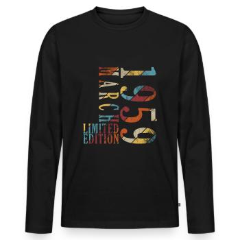 March 1959 March Anniversary March 1959 - Men's Premium Organic Long Sleeve Shirt - black - Front - Nico (187cm)