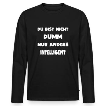Dumme Sprüche Sarkasmus - Männer Premium Bio Langarmshirt - Schwarz - Vorne - Nico (187cm)