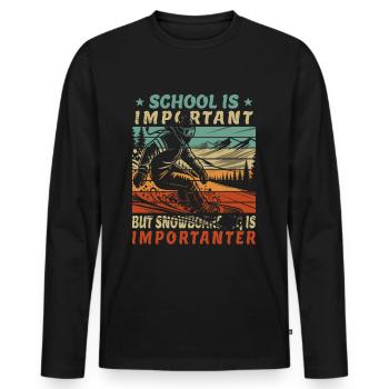 schule ist wichtig snowboarding - Männer Premium Bio Langarmshirt - Schwarz - Vorne - Nico (187cm)