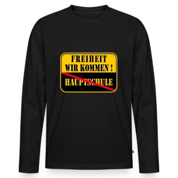 Grundschule Abschluss Grundschüler Geschenk - Männer Premium Bio Langarmshirt - Schwarz - Vorne - Nico (187cm)