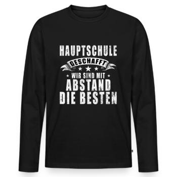 Certificat de fin d’études secondaires - Certificat de fin d’études secondaires 2024 - T-shirt manches longues Premium bio Homme - noir - Devant - Nico (187cm)