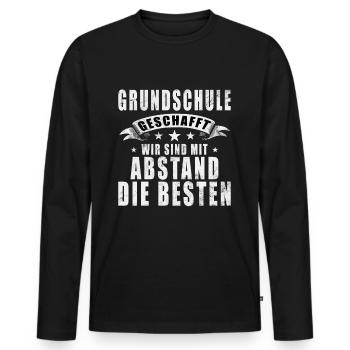 Cadeau de fin d’études de l’école primaire - T-shirt manches longues Premium bio Homme - noir - Devant - Nico (187cm)