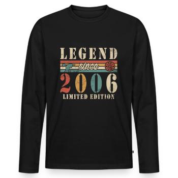ÉDITION LIMITÉE 2006 FLÉCHETTES 18E ANNIVERSAIRE - T-shirt manches longues Premium bio Homme - noir - Devant - Nico (187cm)