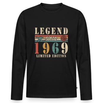 Joueurs de fléchettes Vintage 1969 anniversaire jeux de fléchettes - T-shirt manches longues Premium bio Homme - noir - Devant - Nico (187cm)