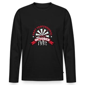 Darts Dartboard 1992 October Birthday - Men's Premium Organic Long Sleeve Shirt - black - Front - Nico (187cm)