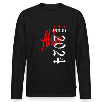 Abitur 2024 - Männer Premium Bio Langarmshirt - Schwarz - Vorne - Nico (187cm)
