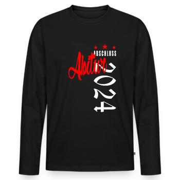 BITUR 2024 - ABI 2024 - ABSCHLUSS 2024 - AK24 - Männer Premium Bio Langarmshirt - Schwarz - Vorne - Nico (187cm)