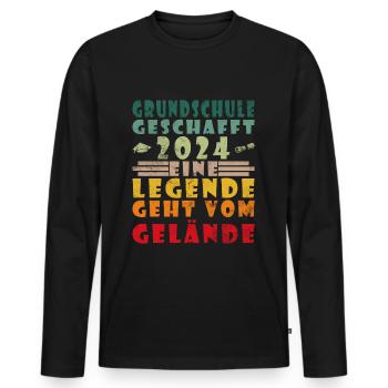 Grundschule Legende Grundschule Abschluss 2024 - Männer Premium Bio Langarmshirt - Schwarz - Vorne - Nico (187cm)