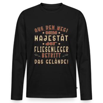 Fliesenleger Sprüche Fliesenlegen Fliesen - Männer Premium Bio Langarmshirt - Schwarz - Vorne - Nico (187cm)