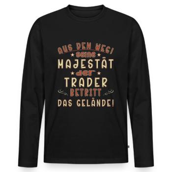 Traden Spruch Finanzen - Männer Premium Bio Langarmshirt - Schwarz - Vorne - Nico (187cm)