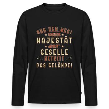 Geselle Sprüche Lehrling Handwerk Gesellenprüfung - Männer Premium Bio Langarmshirt - Schwarz - Vorne - Nico (187cm)