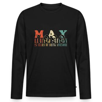 Mai 1999 Original mai 1999 cadeau d’anniversaire - T-shirt manches longues Premium bio Homme - noir - Devant - Nico (187cm)