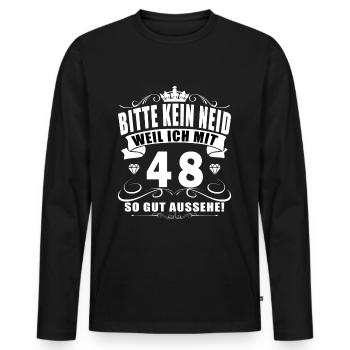 48 Geburtstag 48 Jahre Mann 48 jahre legende 48 - Männer Premium Bio Langarmshirt - Schwarz - Vorne - Nico (187cm)