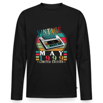 Mai 1999 Geburtstagsgeschenk Mai 1999 - 1999 Mai - Männer Premium Bio Langarmshirt - Schwarz - Vorne - Nico (187cm)